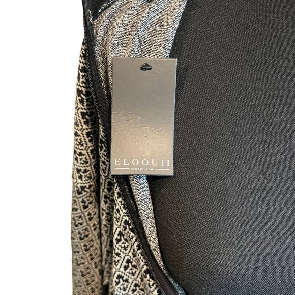 Eloquii Womens Dress Textured Knit Long Sleeve Jacquard Design Black White 18/20 - Picture 11 of 16